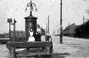 Transformer at the Trough, Audenshaw Road. The children are Sydney and Olive London (or Sandam) and Albert Pearce