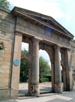 a photograph of the Thorn House portico, Stalybridge