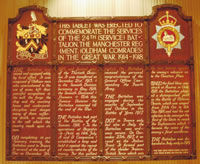 Twenty Fourth Battalion memorial plaque Oldham