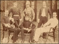 2nd Lieutenants of the 2nd Battalion the Manchester Regiment, Chakrata, 1893, showing the different orders of dress (MRP/1C/53)