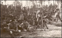 Men of the 6th Battalion the Manchester Regiment, at rest. Taken in Alexandria, Egypt, December 1914 (MRP/4/E)