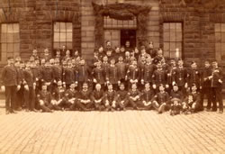 Warrant officers and Sergeants of the 6th Royal Militia outside the Officers mess Ladysmith Barracks 1887 