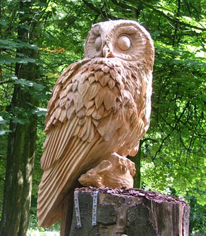 The timber owl sculpture