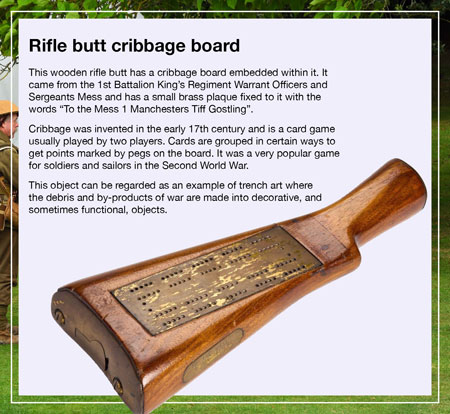 Rifle butt cribbage board