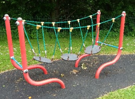 Balance bridge situated on wetpour