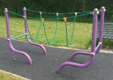 Rope bridge situated on wetpour