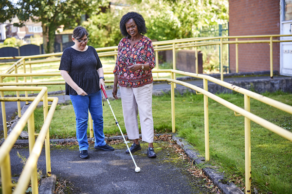 people navigating a pavement
