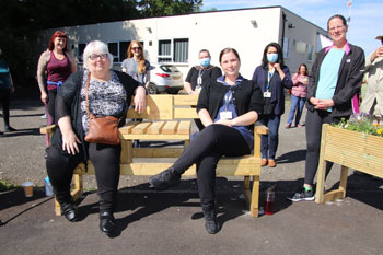 People on a bench