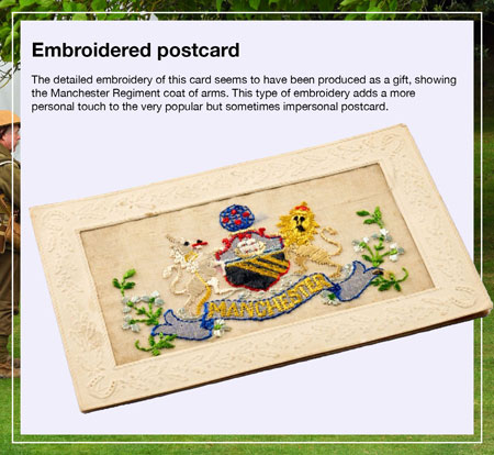 Embroidered postcard