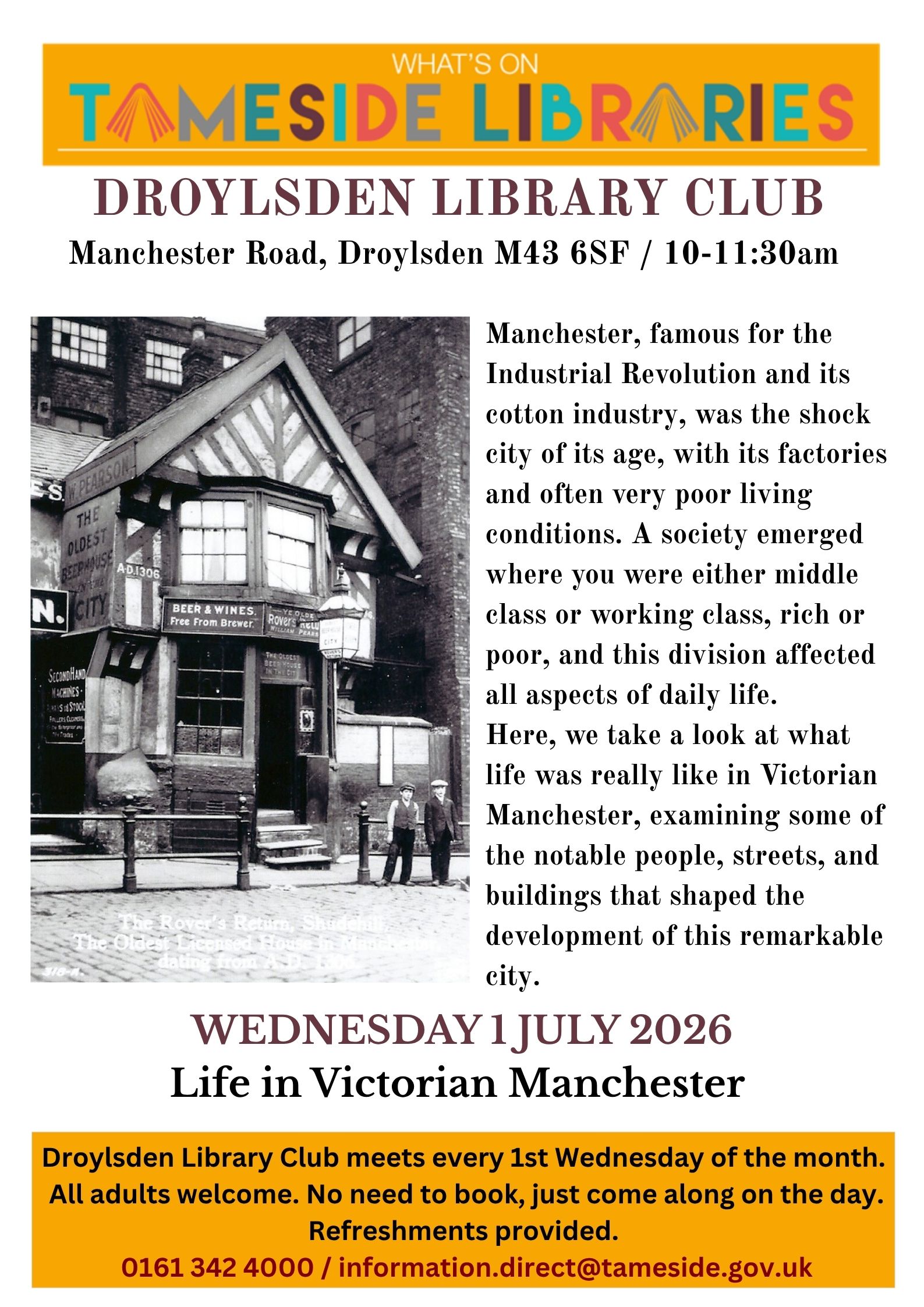 Droylsden Library Club Poster July 2026
