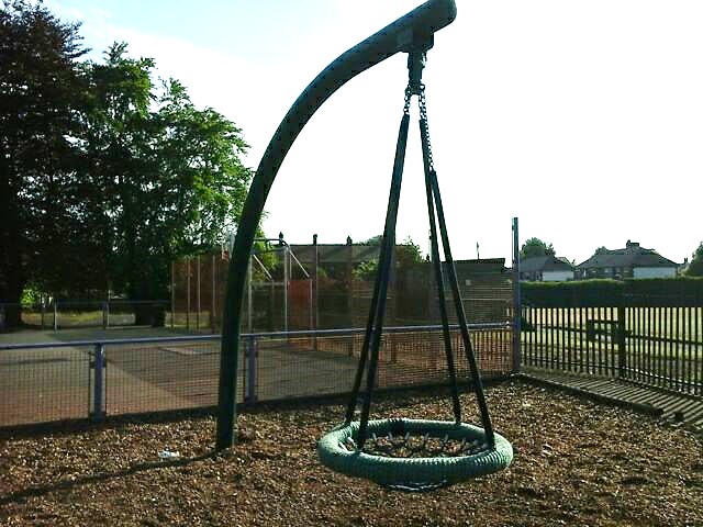 One basket swing situated on playbark
