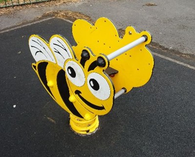Play panels situated on wetpour