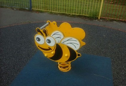 See-saw situated on wetpour