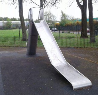 Slide situated on wetpour