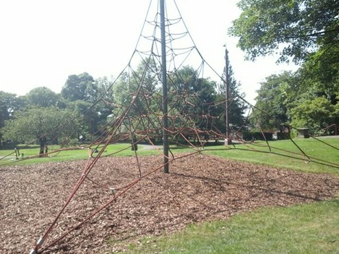 Space netting situated on playbark