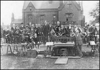 Old Photograph showing people outside Ryecroft Hall