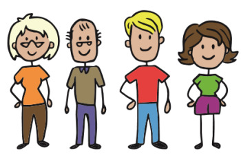 Cartoon of a family