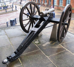 One of the Crete Guns outside the Town hall