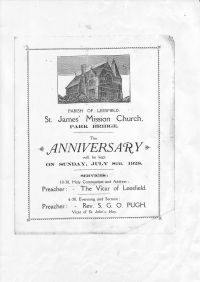 Anniversary Programme for St. James