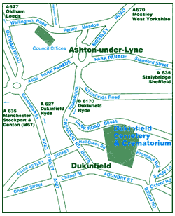 Location Map for Dukinfield Cemetery