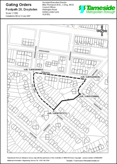 Location Map of Footpath 26, Droylsden