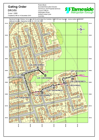 Location Map of Proposed Gating Order at Haddon Hall Road