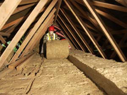 Loft Insulation being added to a house