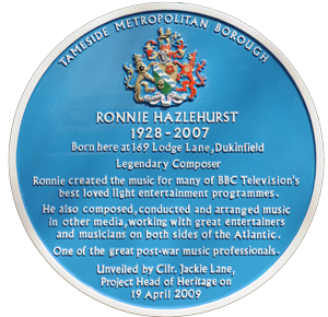 The Ronnie Hazlehurst Blue Plaque