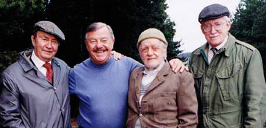 Ronnie Hazlehurst with the cast of Last of the Summer Wine