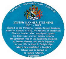 Blue Plaque for Joseph Rayner Stephens