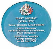 Blue Plaque for Mary Moffatt