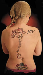 Image of a Woman's Back with Tattoos on