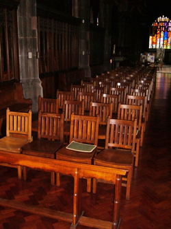 Oak chairs in the Regimental Chapel 