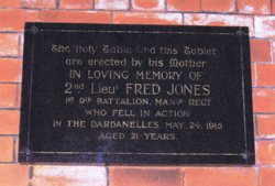 Memorial to Fred Jones
