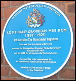 Blue plaque to Grantham DCM