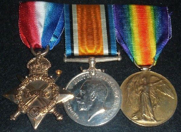 Medals of James Herbert Hague Left to Right – 1914-1915 Star, British War Medal, Allied Victory Medal.