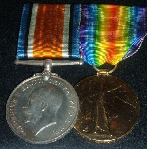 Medals of Thomas Bowling - Left to Right – British War Medal, Allied Victory Medal