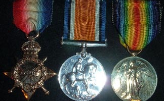 Left to Right – 1914-1915 Star, British War Medal, Allied Victory Medal.