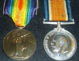 Harry's medals Left to Right – Allied Victory Medal, British War Medal.
