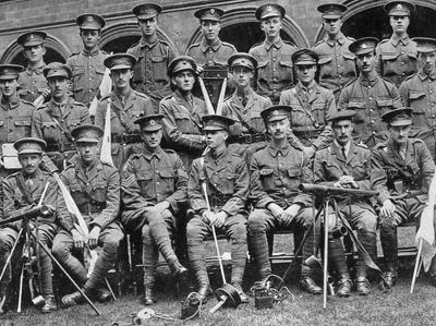 James Leach VC (seated centre) at the school of signalling