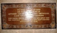 Arthur Heywood Memorial Plaque at Denstone, Derbyshire
