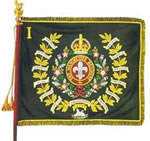 Regimental colour presented to the 1st Battalion Manchester Regiment on 23rd July 1954
