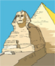 Image of the Sphinx and a pyramid representing Egypt