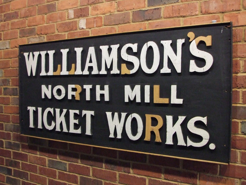 Williamson Ticket works sign
