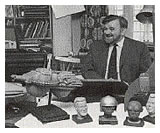 Frank Hampson at his studio in Epsom