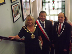 Tameside mayor Brenda Warrington with Mayors of Montigny and Kierspe